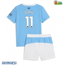 Manchester City Jeremy Doku #11 Hjemmedraktsett Barn 2025-26 Kortermet (+ Korte bukser)